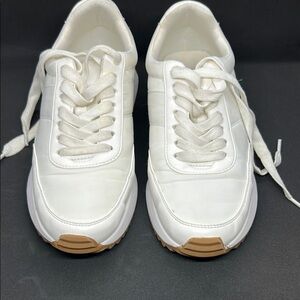 White cream Sneakers with Tan Soles